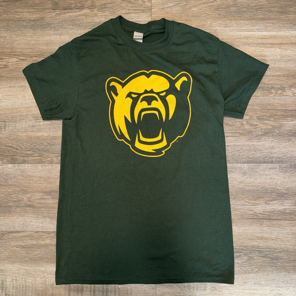 Gildan DryBlend Baylor Bears Logo Graphic Print Crew Neck T-Shirt Men's S